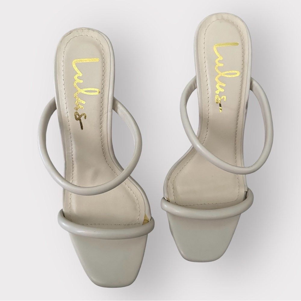 Lulu’s Theyaa Off White Square Toe Heels 6 - Picture 8 of 8